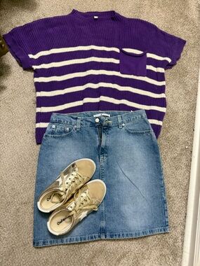 She + Sky Purple Knit Sweater